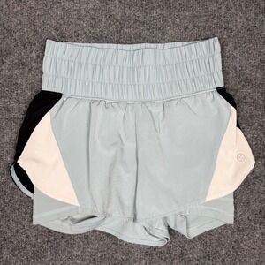 Gilly Hicks Women XS Blue Colorblock High Waisted Active Shorts with Liner